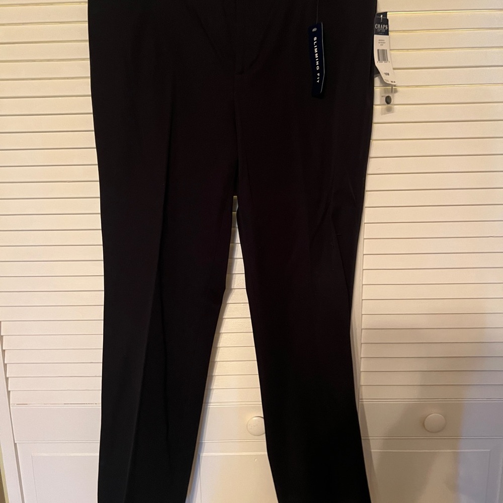 Chaps Classic Black Dress Pants
W=19”
F Rise=11 1/2”
Inseam =31”
L=41”